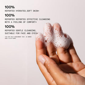 KORRES Greek Yoghurt Foaming Cream Cleanser in use on skin