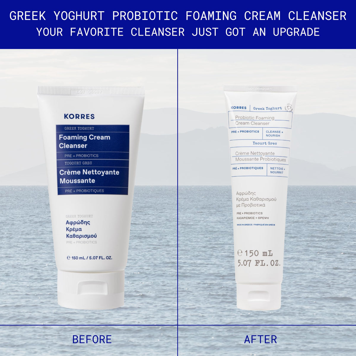 KORRES Greek Yoghurt Foaming Cream Cleanser packaging