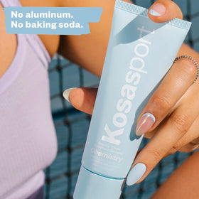 Kosas AHA Serum Deodorant Roll-On with ingredients list
