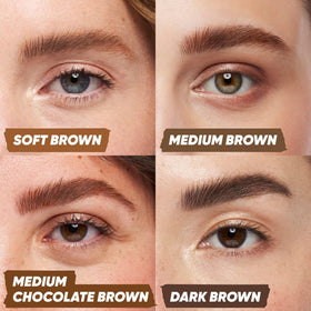 Kosas Air Brow Tinted Eyebrow Gel Medium Brown applied on brows