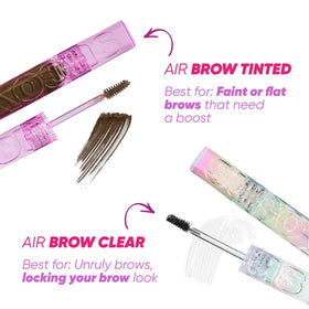 Kosas Air Brow Tinted Eyebrow Gel on a makeup table
