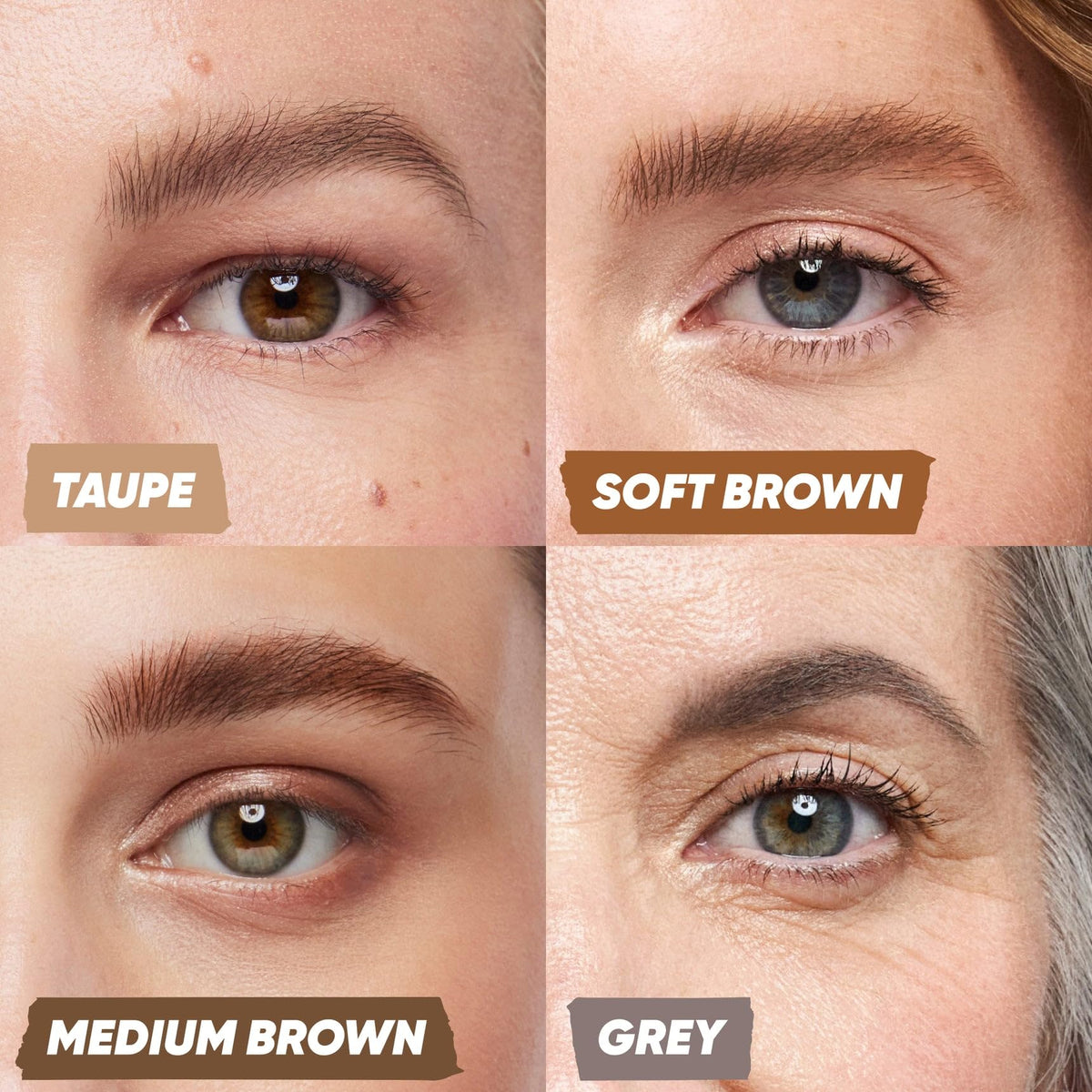 Kosas Air Brow Tinted Eyebrow Gel Soft Brown applied to brows