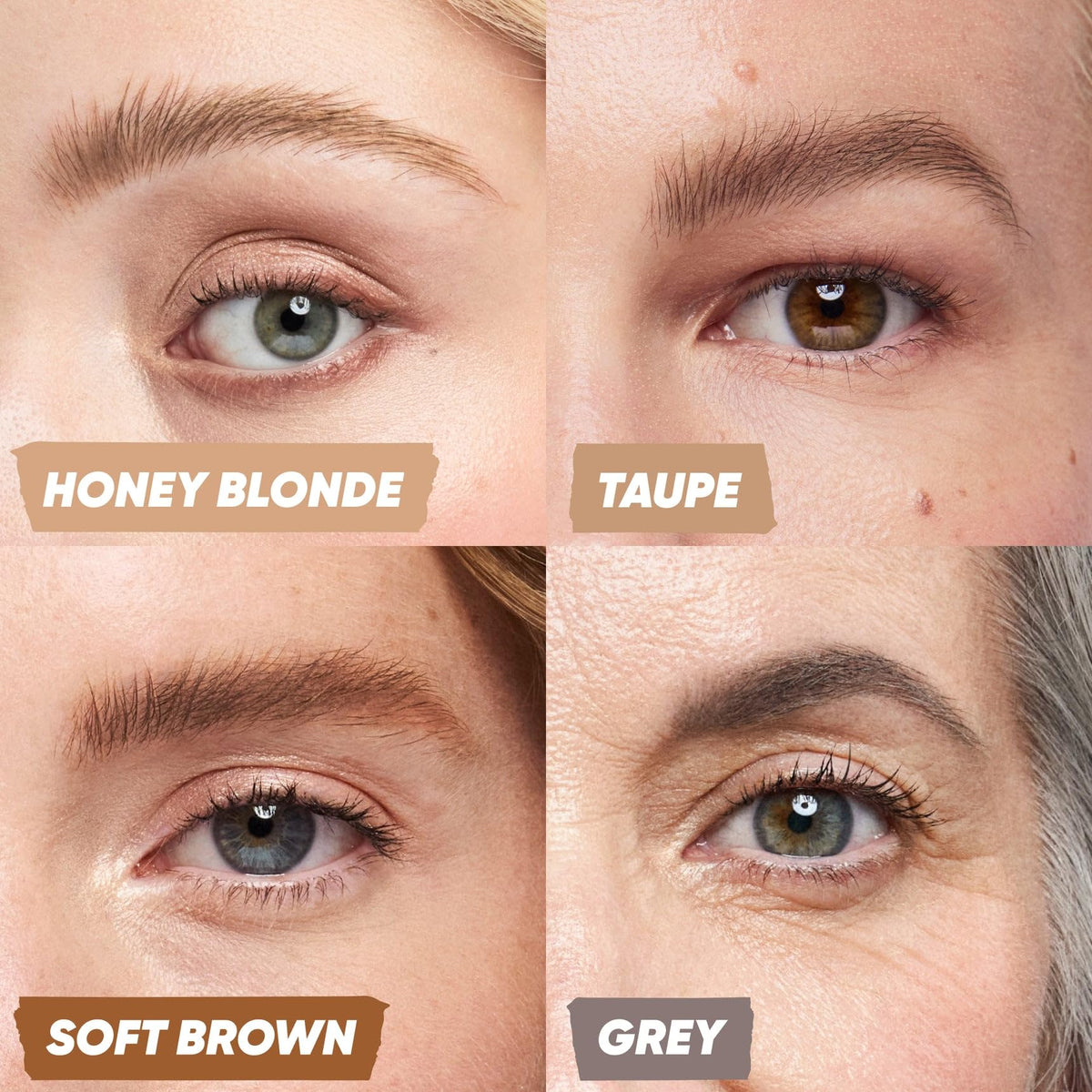 Kosas Air Brow Tinted Eyebrow Gel Taupe applied on brows