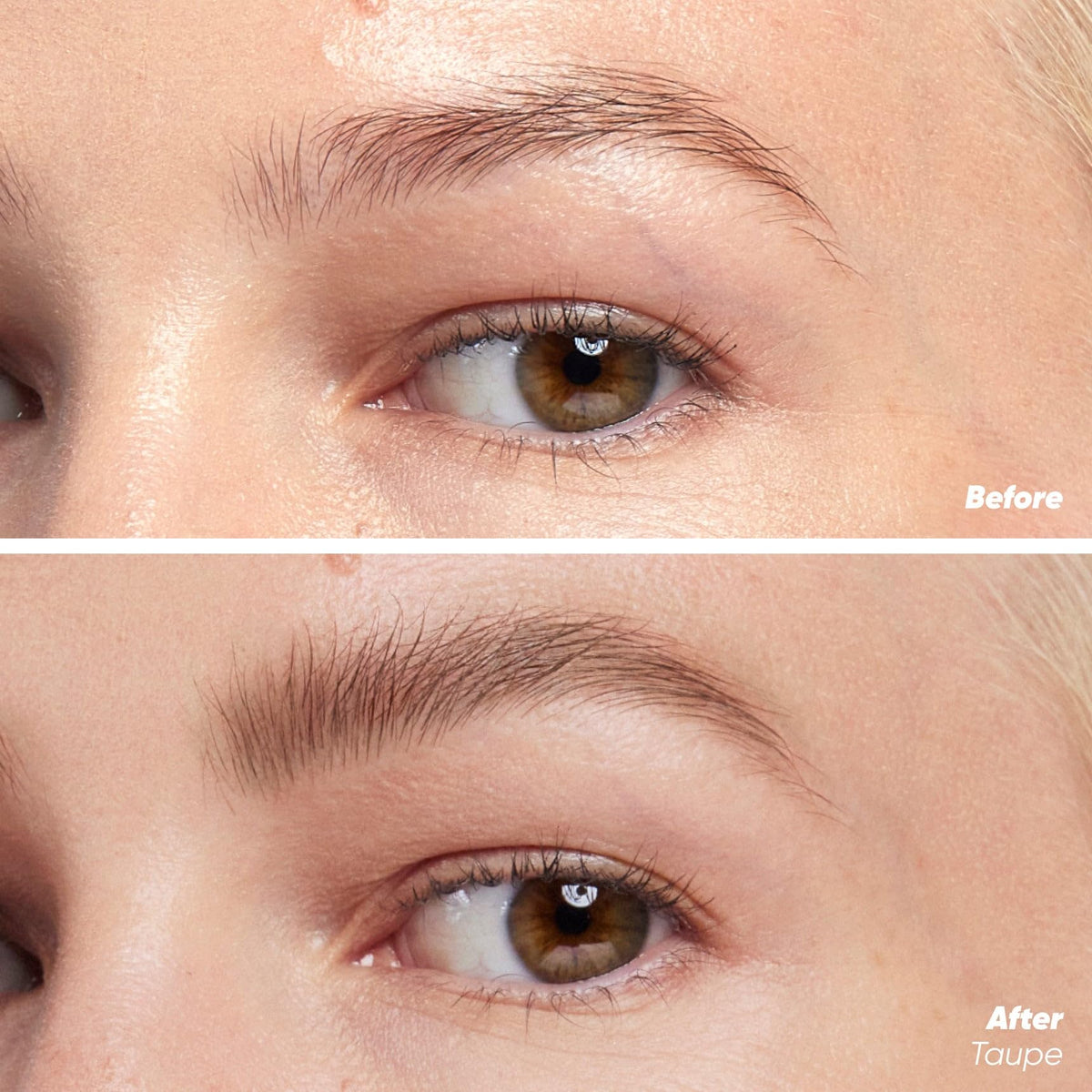 Kosas Air Brow Tinted Eyebrow Gel Taupe with precision spoolie
