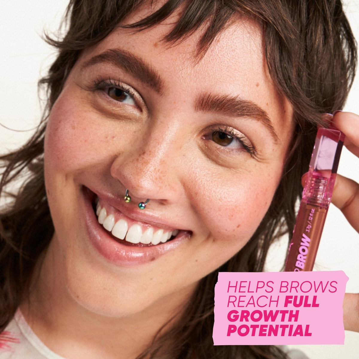 Kosas Air Brow Tinted Gel on model's brows