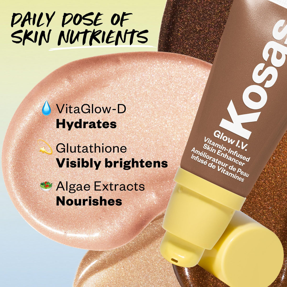 Kosas Glow I.V. Face Illuminator Reflect with makeup tools