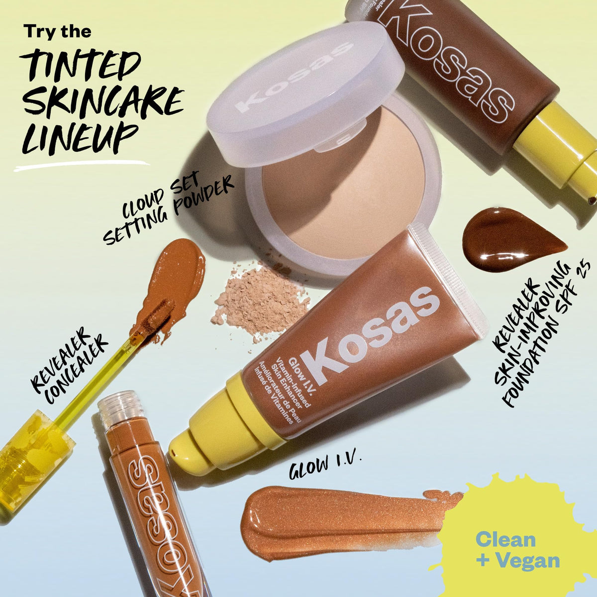 Kosas Glow I.V. Face Illuminator Reflect with other Kosas products