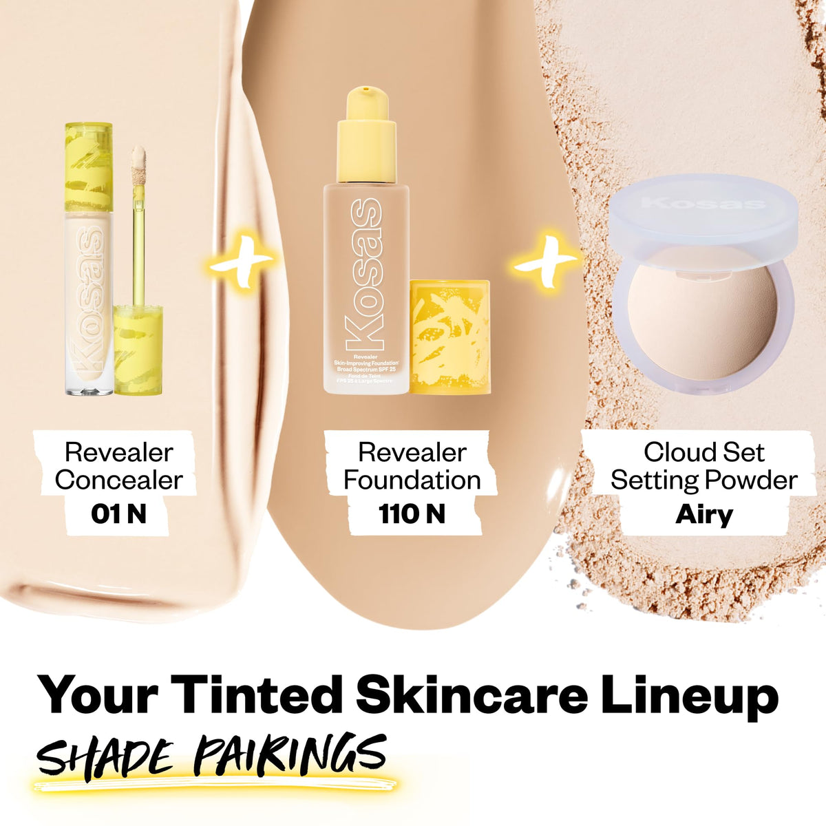 Kosas Revealer Concealer with other makeup products