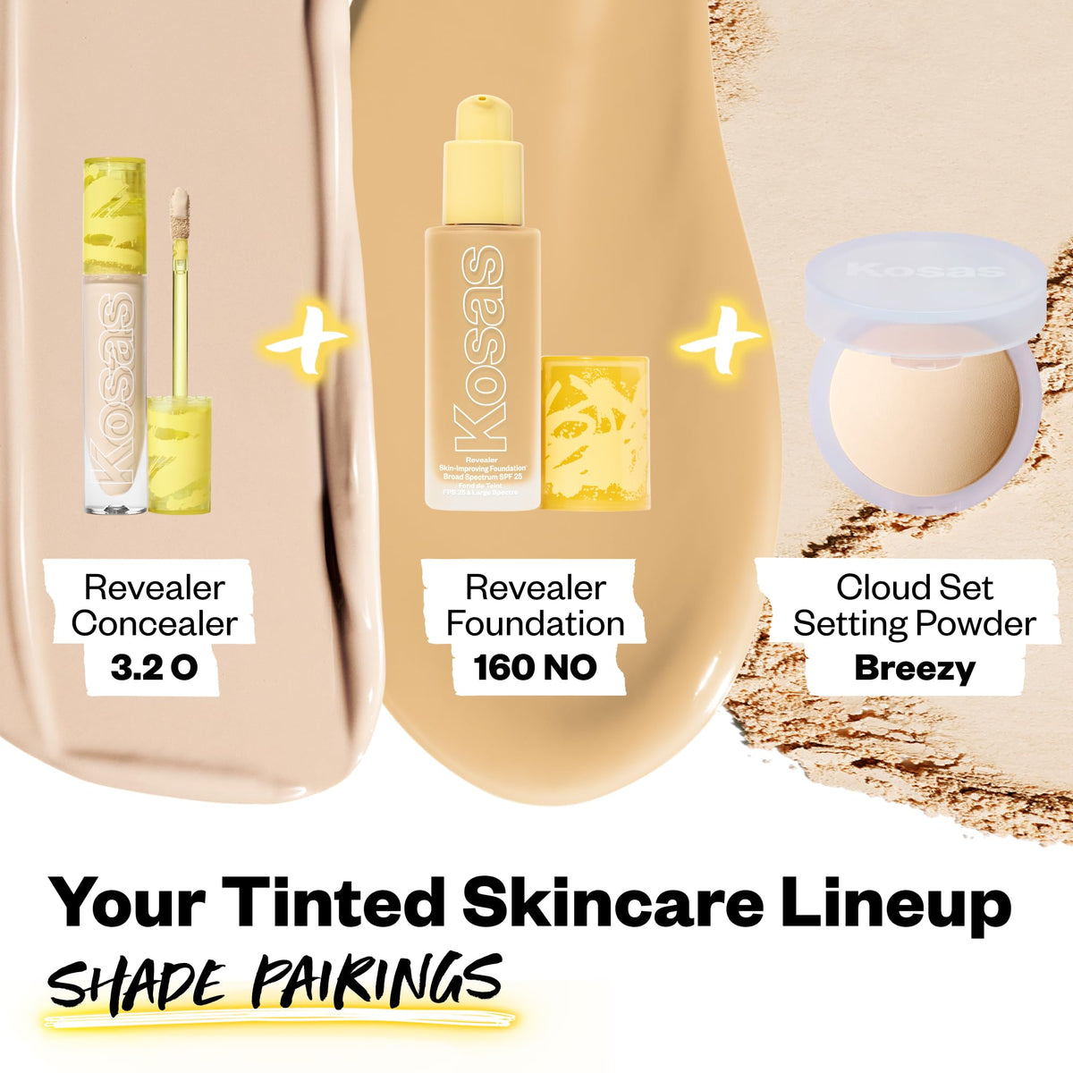 Kosas Revealer Hydrating Concealer displayed with makeup brushes