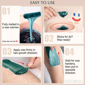 KOTAMU Hard Wax Beads 1 lb wax application on skin