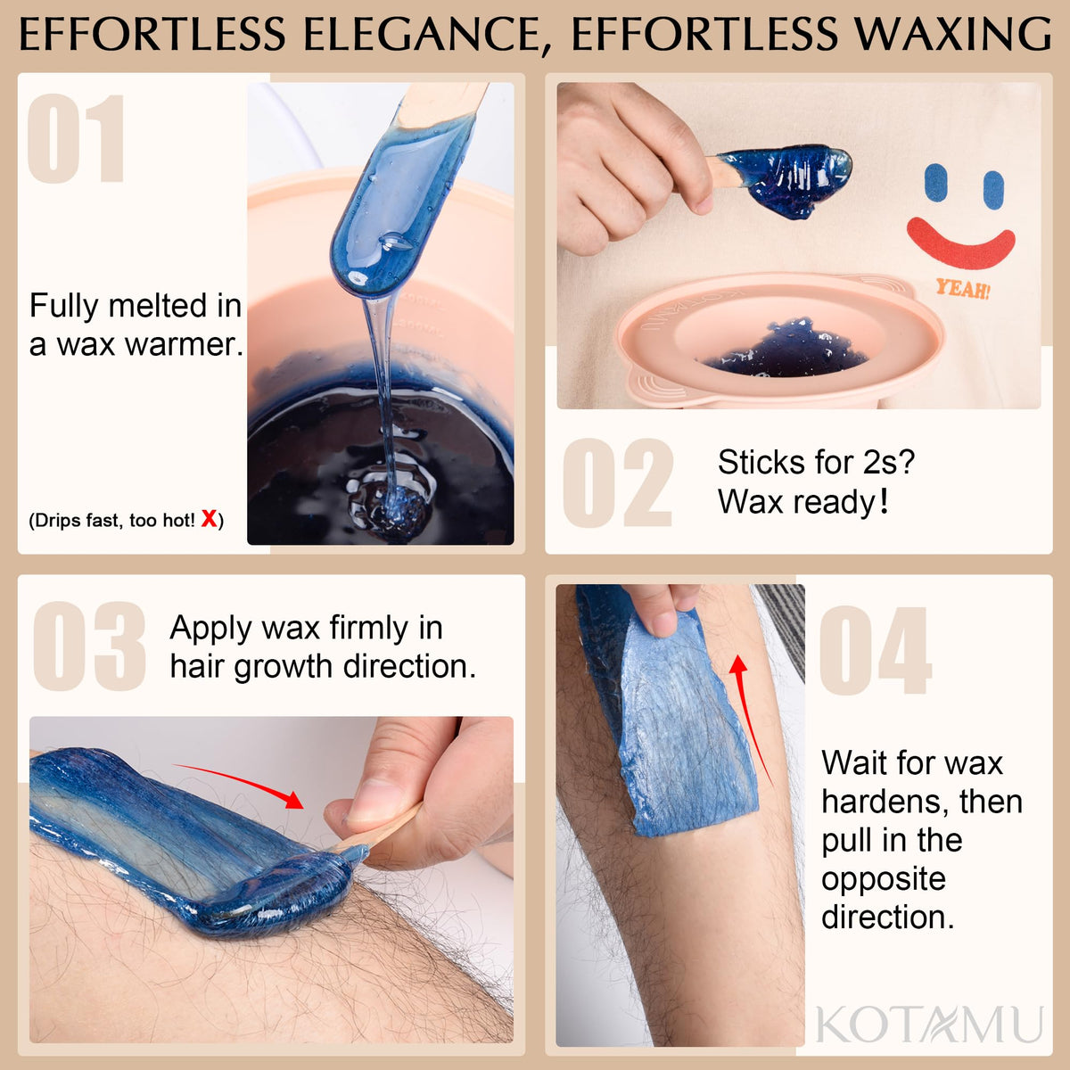 KOTAMU Waxing Kit packaging with product details