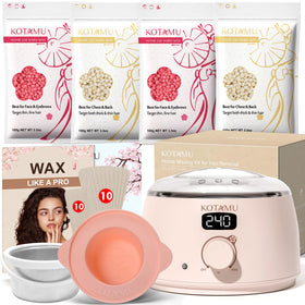 KOTAMU Waxing Kit with pink digital wax pot warmer