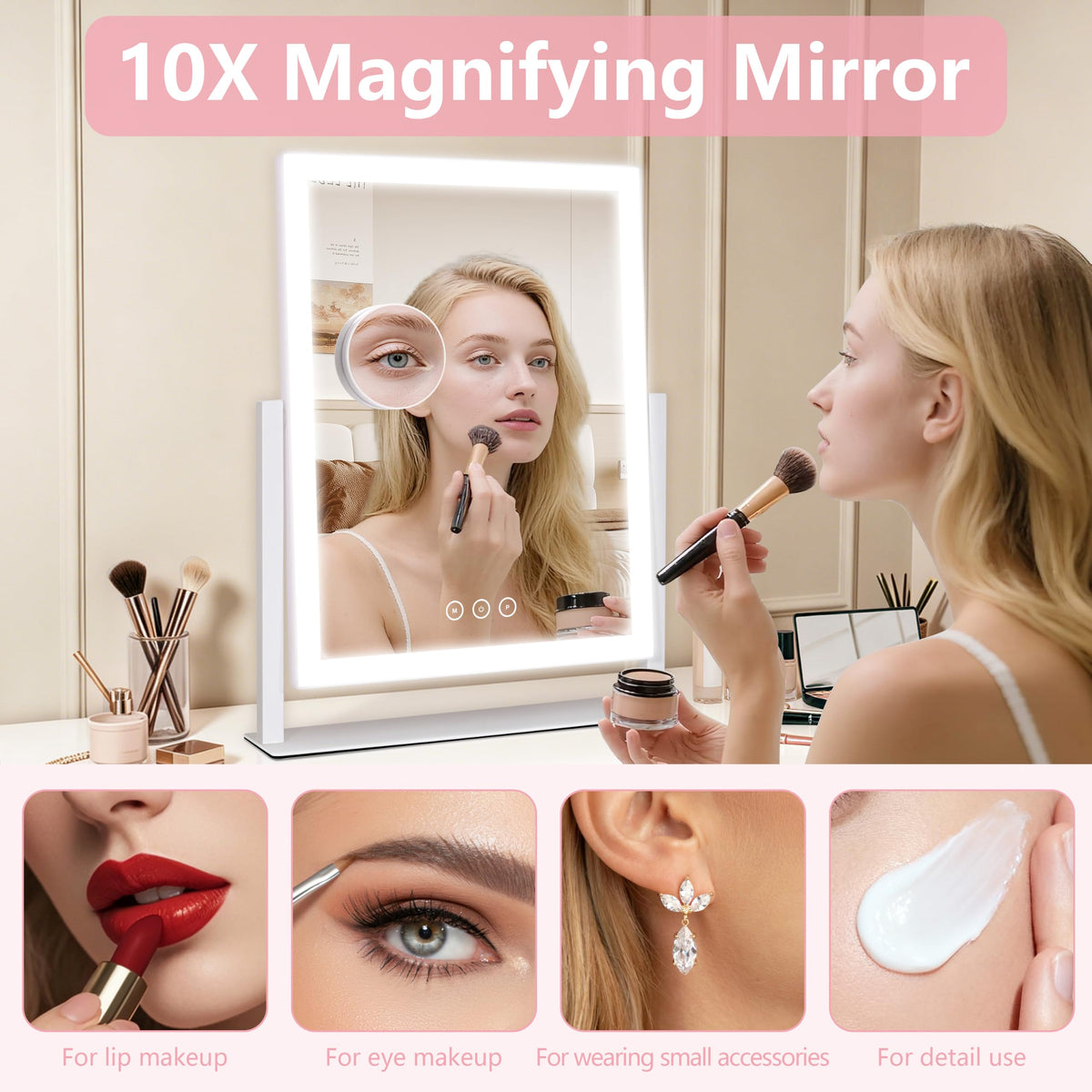 Kotdning Lighted Vanity Mirror on a vanity table