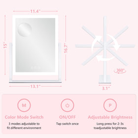 Kotdning Lighted Vanity Mirror with 10X magnifying mirror