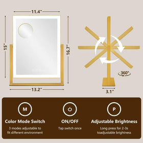 Kotdning makeup mirror on a vanity with makeup products