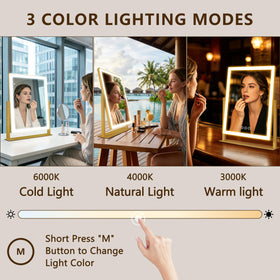 Kotdning vanity mirror side view showing touch control