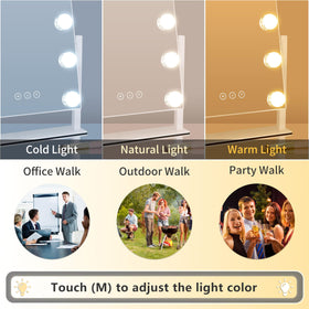 Kotdning Vanity Mirror side view with detachable 10X magnifying mirror