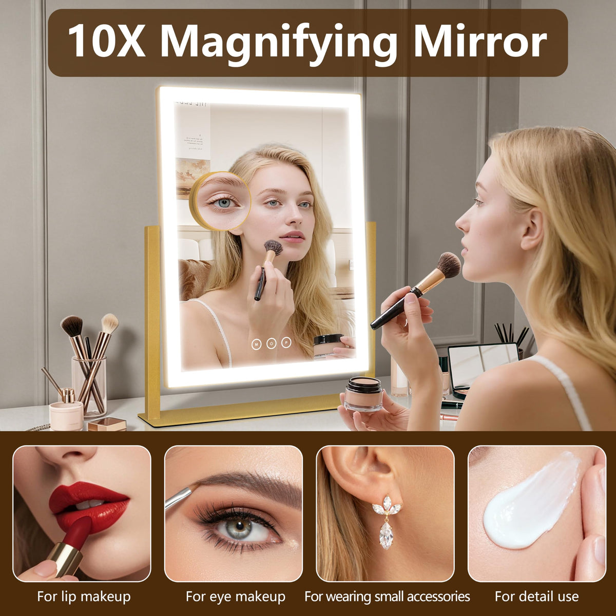 Kotdning vanity mirror with solid metal frame