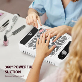 Kouzitop Nail Dust Collector showing 3-speed adjustable suction settings