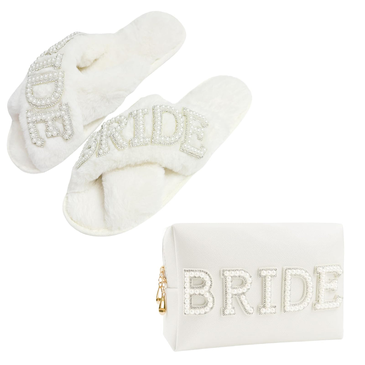 Kovewon Bridal Shower Gift Set makeup bag with pearl design