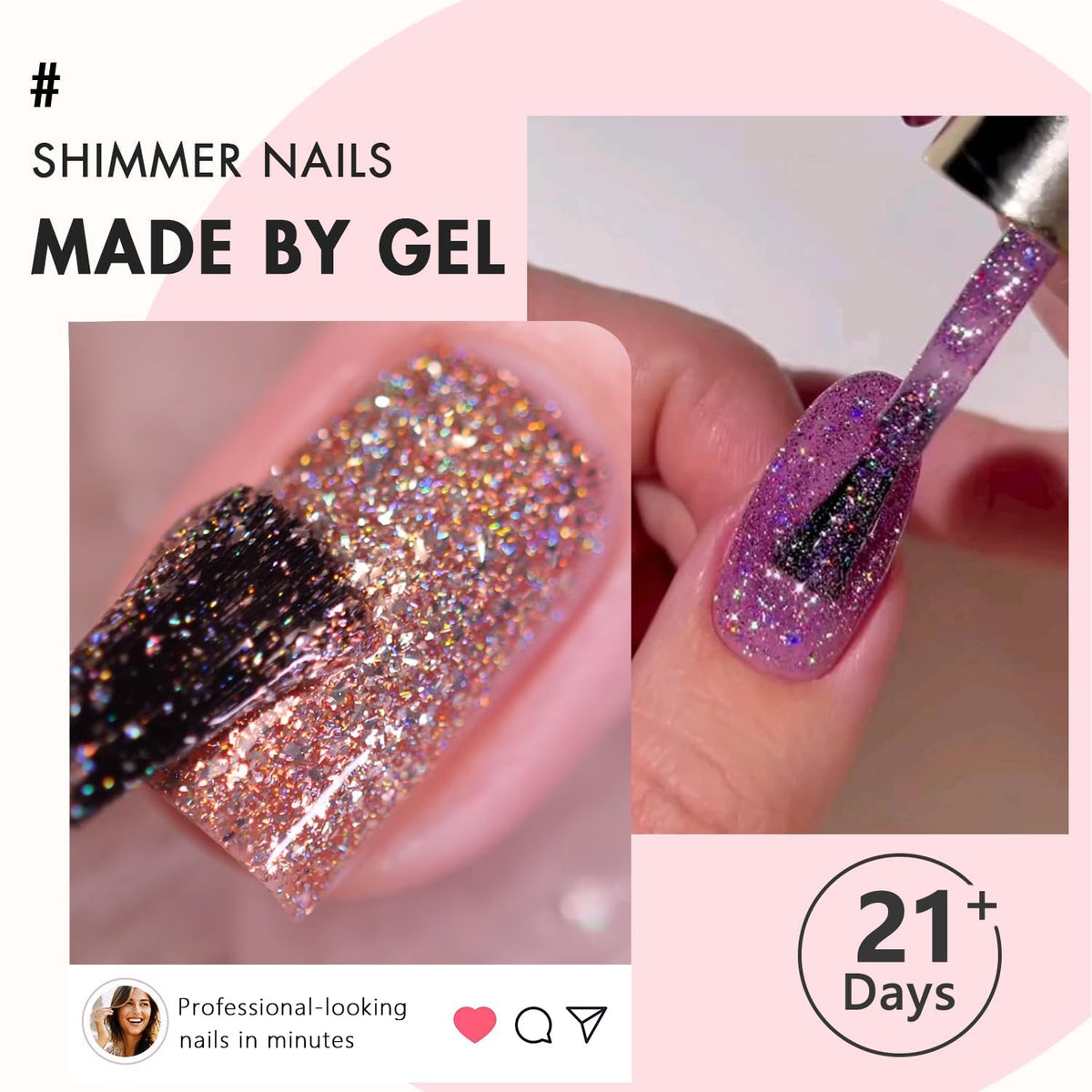 KQueenest Black Glitter Press on Nails arranged neatly