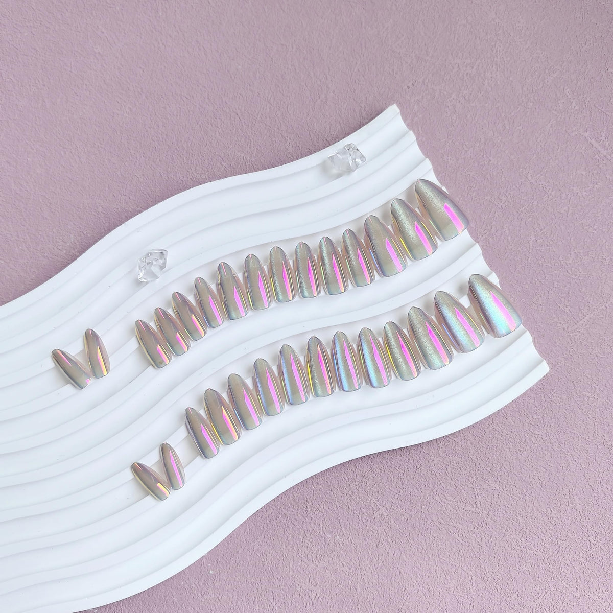 KQueenest Cat Eye nails with nail stickers and file