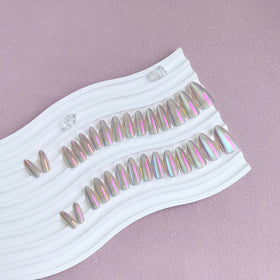 KQueenest Cat Eye nails with nail stickers and file