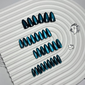 KQueenest Cat Eye Press on Nails packaging with included accessories