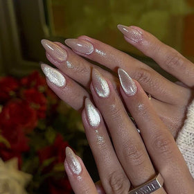 KQueenest Glitter Cat Eye Press on Nails side view