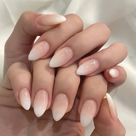 KQueenest Ombre Press on Nails Short Almond front view