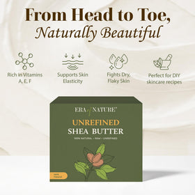 Kraft Foil bag of era of nature shea butter with product details