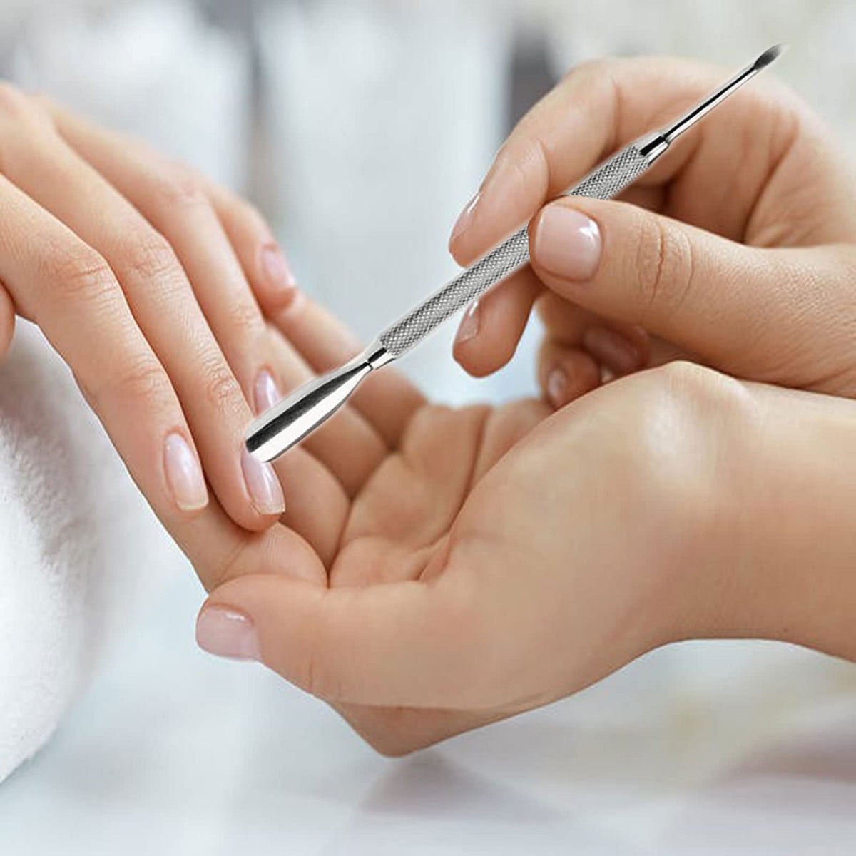 Krisp Beauty stainless steel nail care tools with ergonomic design