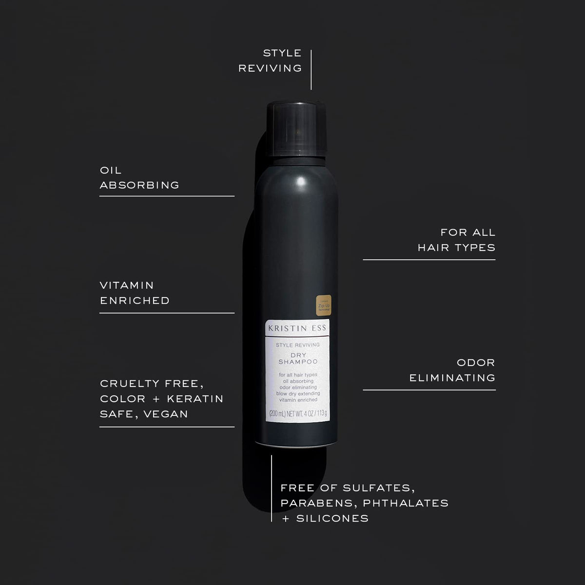 Kristin Ess Dry Shampoo 1.2 oz travel mini can side view