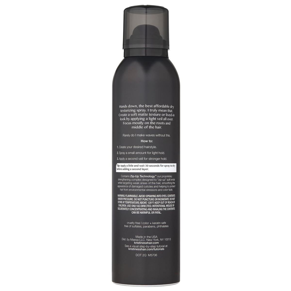 Kristin Ess Dry Texture Hair Spray 7oz back view