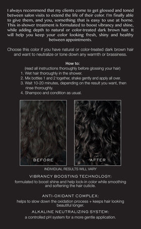 Kristin Ess Hair Gloss Bittersweet Dark Brunette application process