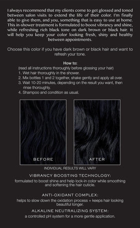 Kristin Ess Hair Gloss Black Iris application process in shower