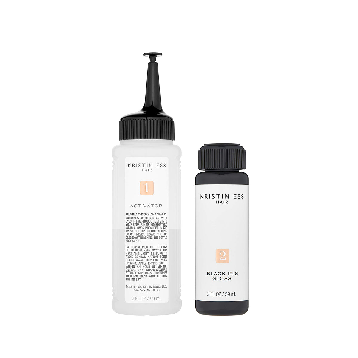 Kristin Ess Hair Gloss Black Iris in-use demonstration