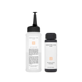 Kristin Ess Hair Gloss Black Iris in-use demonstration