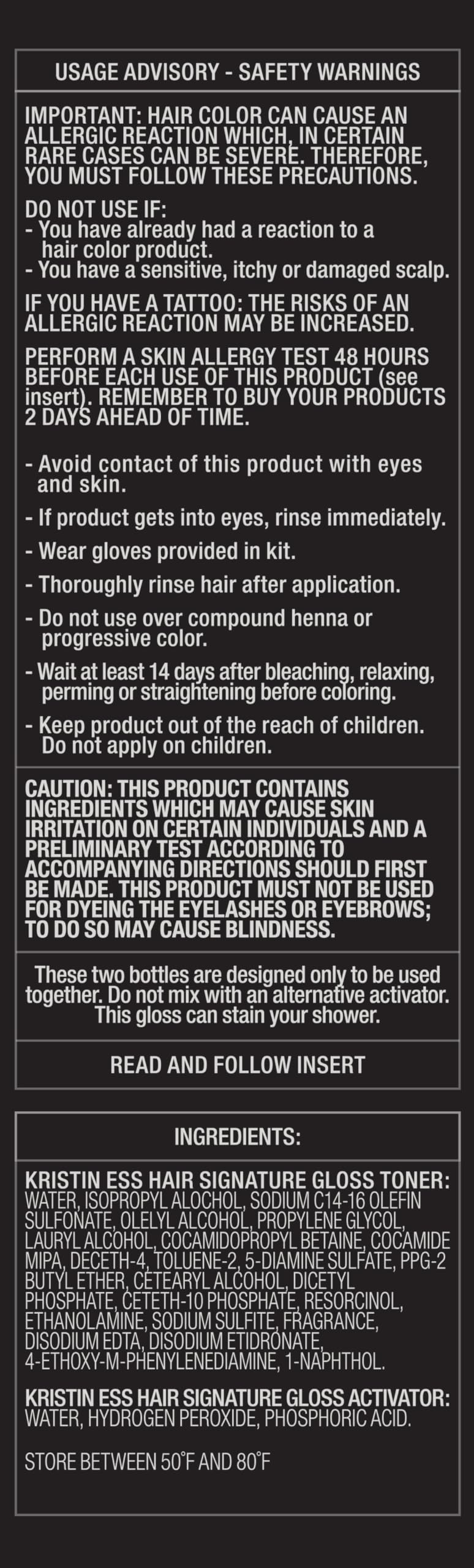 Kristin Ess Hair Gloss Black Iris vibrant colour result