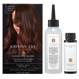 Kristin Ess Hair Gloss Cherry Cola bottle with instructions