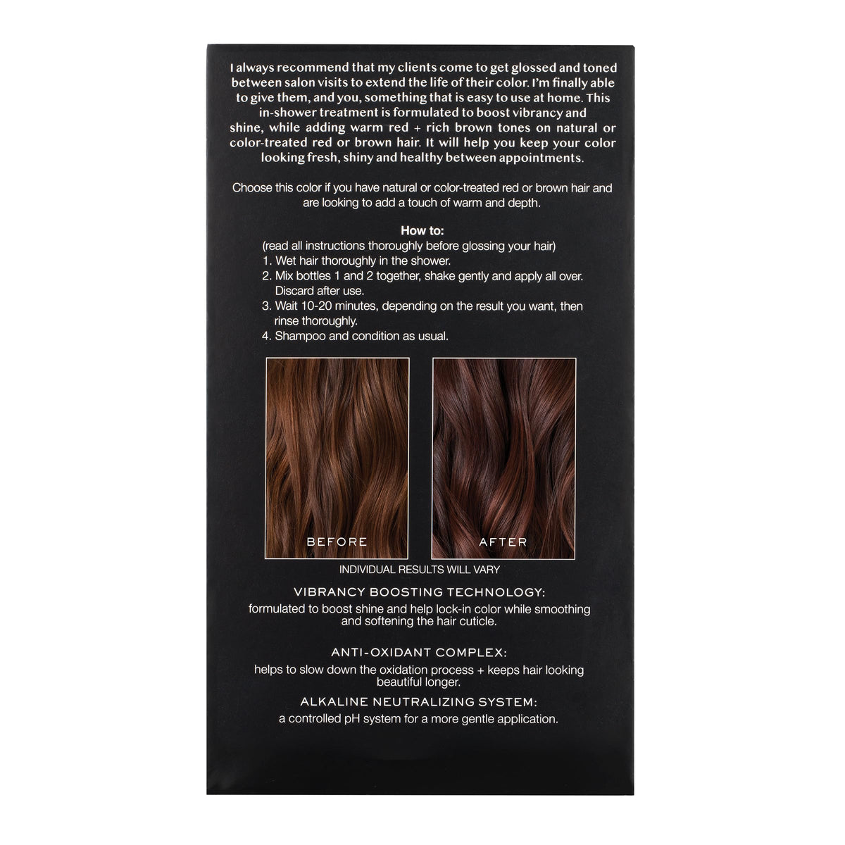 Kristin Ess Hair Gloss Cherry Cola mixed application