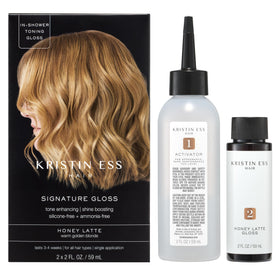 Kristin Ess Hair Gloss Honey Latte back view showing ingredients