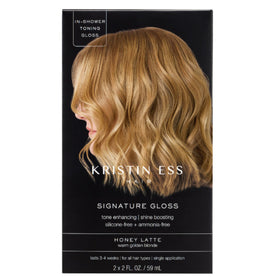 Kristin Ess Hair Gloss Honey Latte front view with packaging