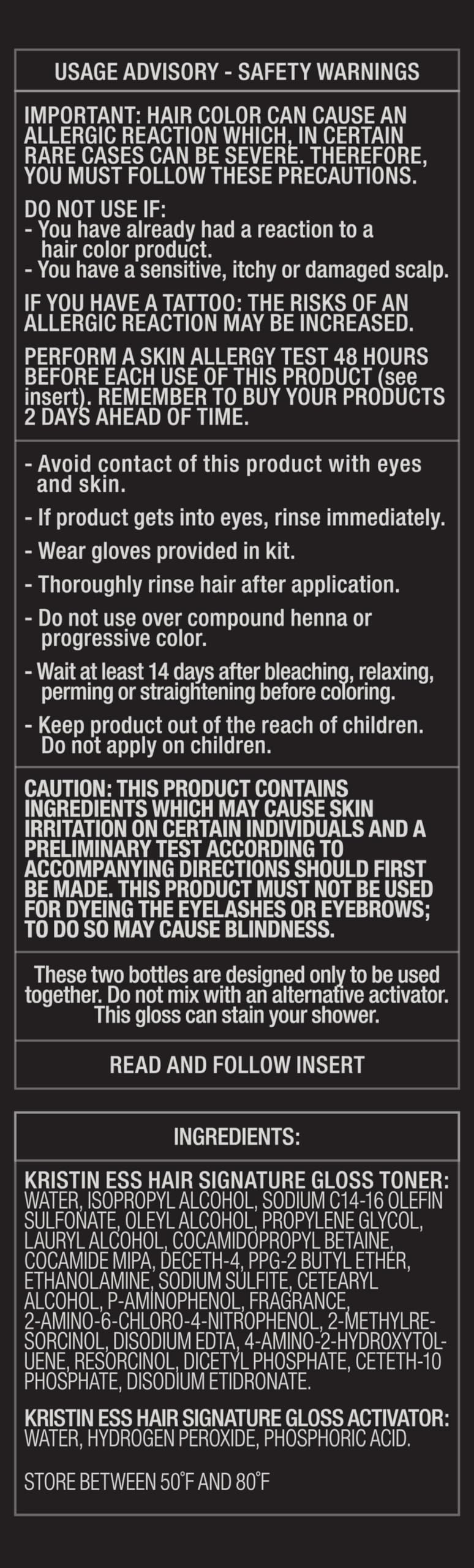 Kristin Ess Hair Gloss mixed bottles ready for use