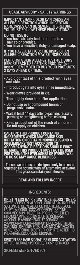 Kristin Ess Hair Gloss mixed bottles ready for use