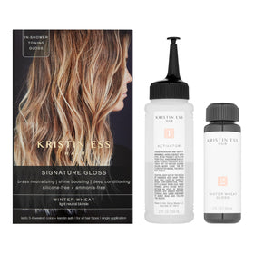 Kristin Ess Hair Gloss Winter Wheat packaging with instructions