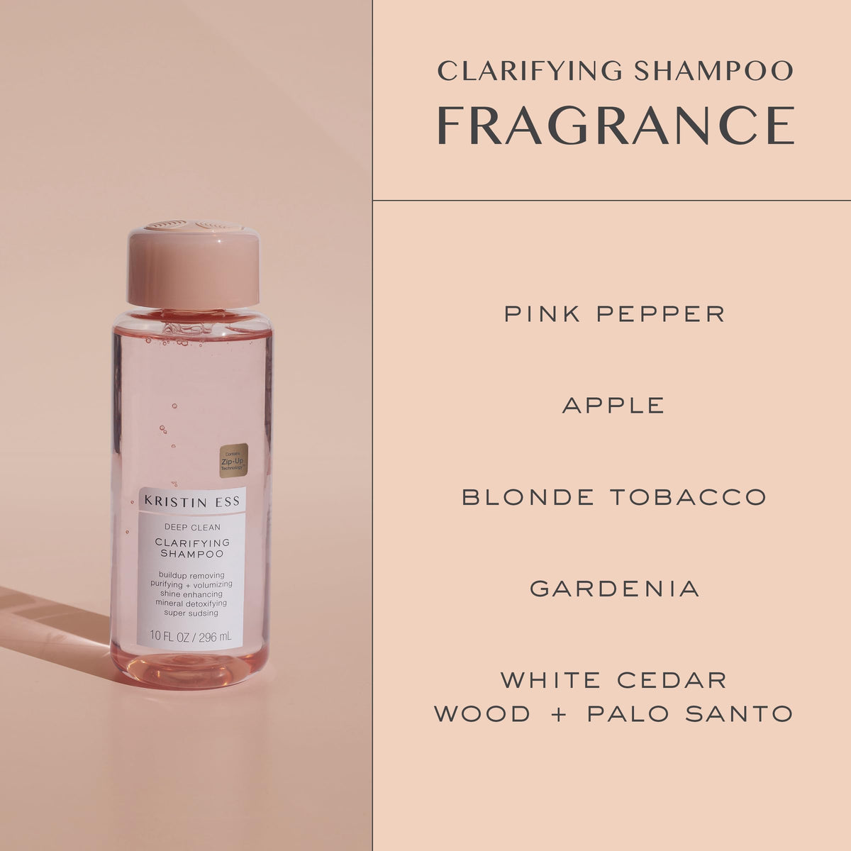 Kristin Ess shampoo in a bathroom setting