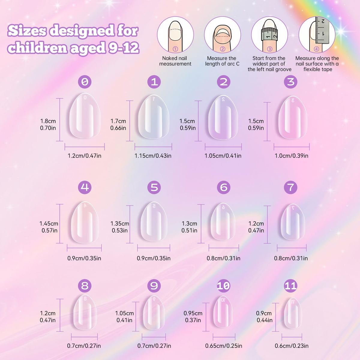krofaue Almond Kids Nail Tips close-up of soft gel material