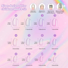 krofaue Almond Kids Nail Tips close-up of soft gel material