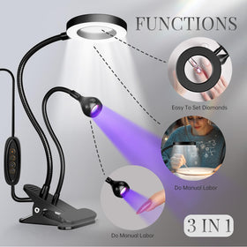 krofaue Dual Head UV Nail Lamp in a crafting setup
